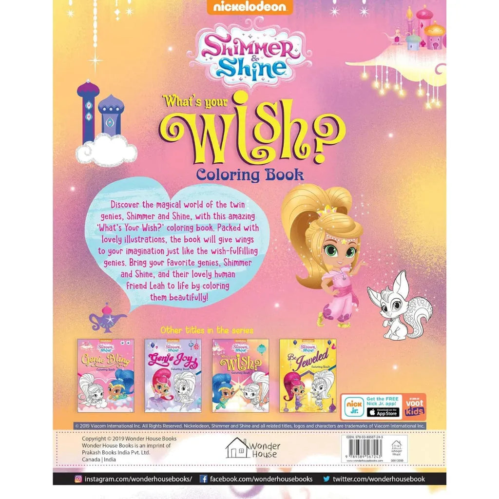 Wonder House What's Your Wish? Coloring Book Shimmer & Shine - Naivri