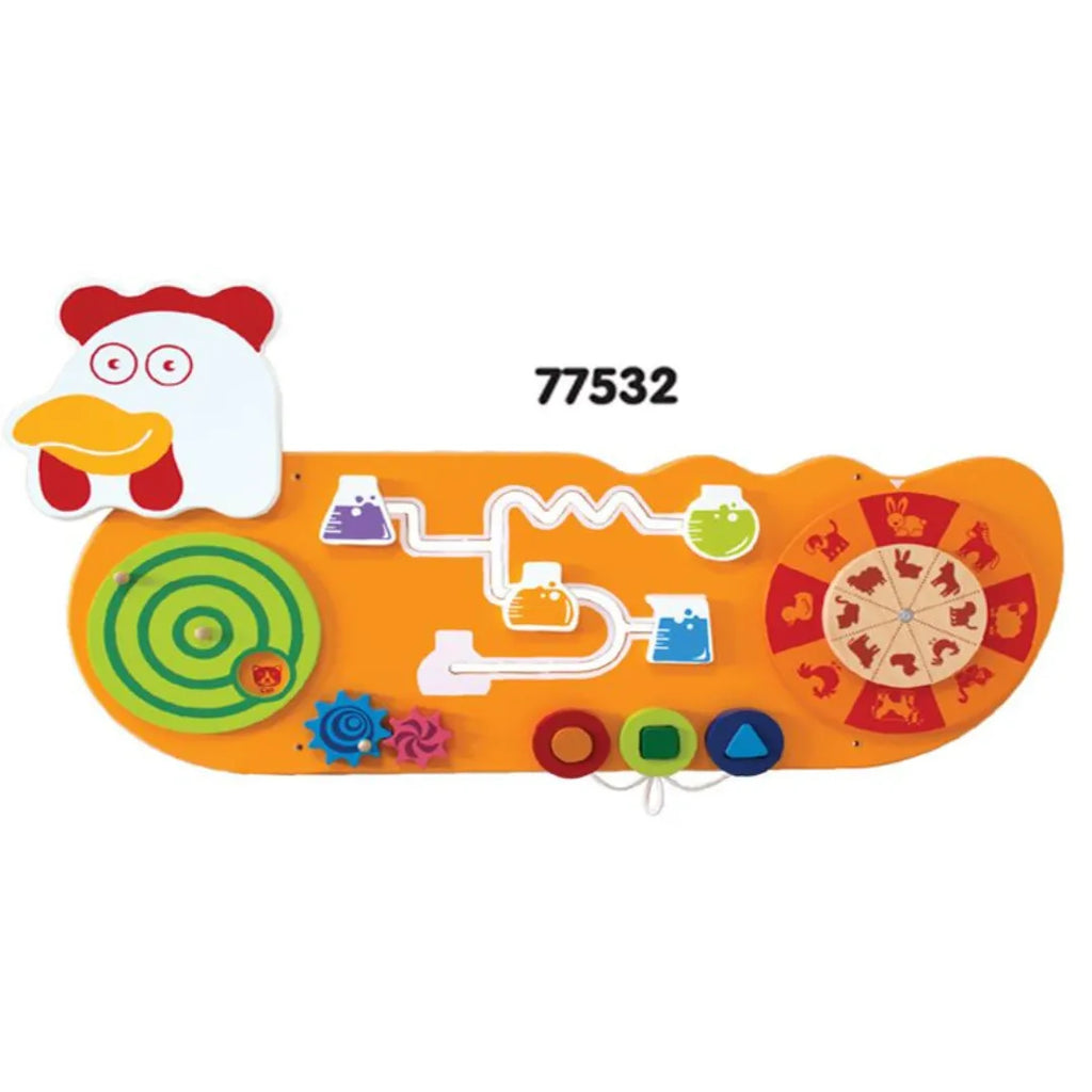 Wooden Hen Wall Activity Board for Kids – I'M Toy Wall Play Board - Naivri
