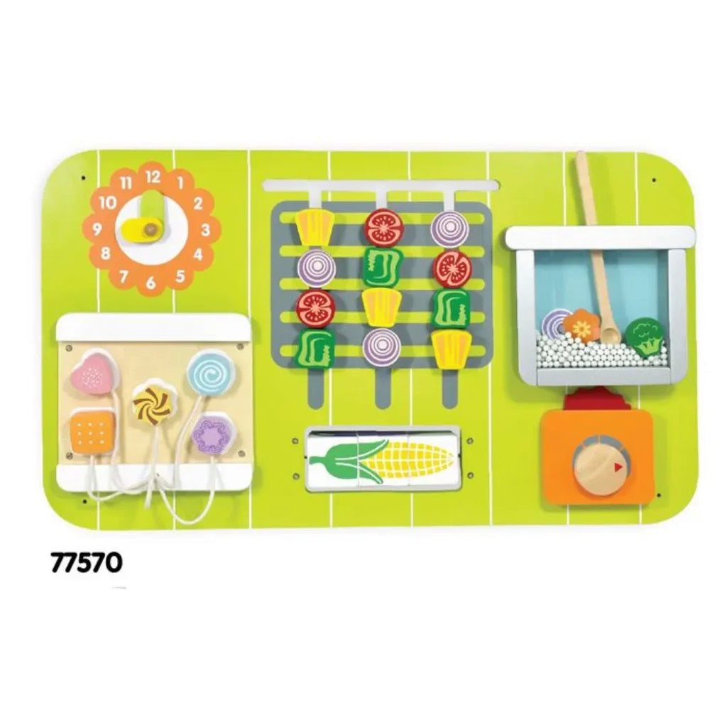 Wooden Wall-Mounted Chef Kitchen Toy for Kids – I'M Toy Wall Play Board - Naivri