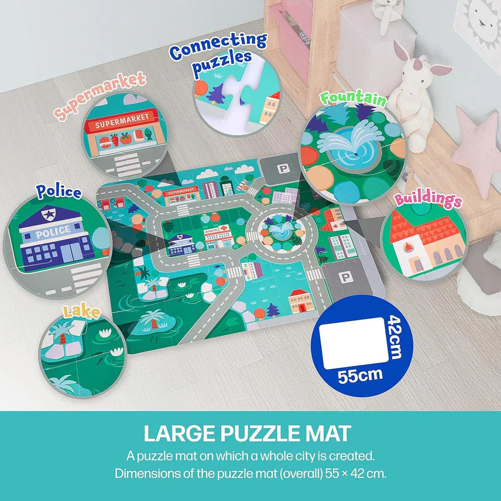WUDLY 115 Pieces Wooden City Building Blocks - Naivri