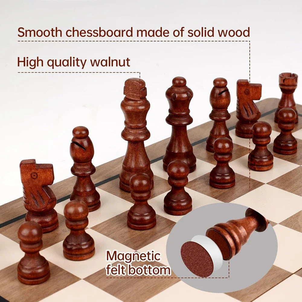 Wudly 2-in-1 Big Chess & Checkers - Naivri