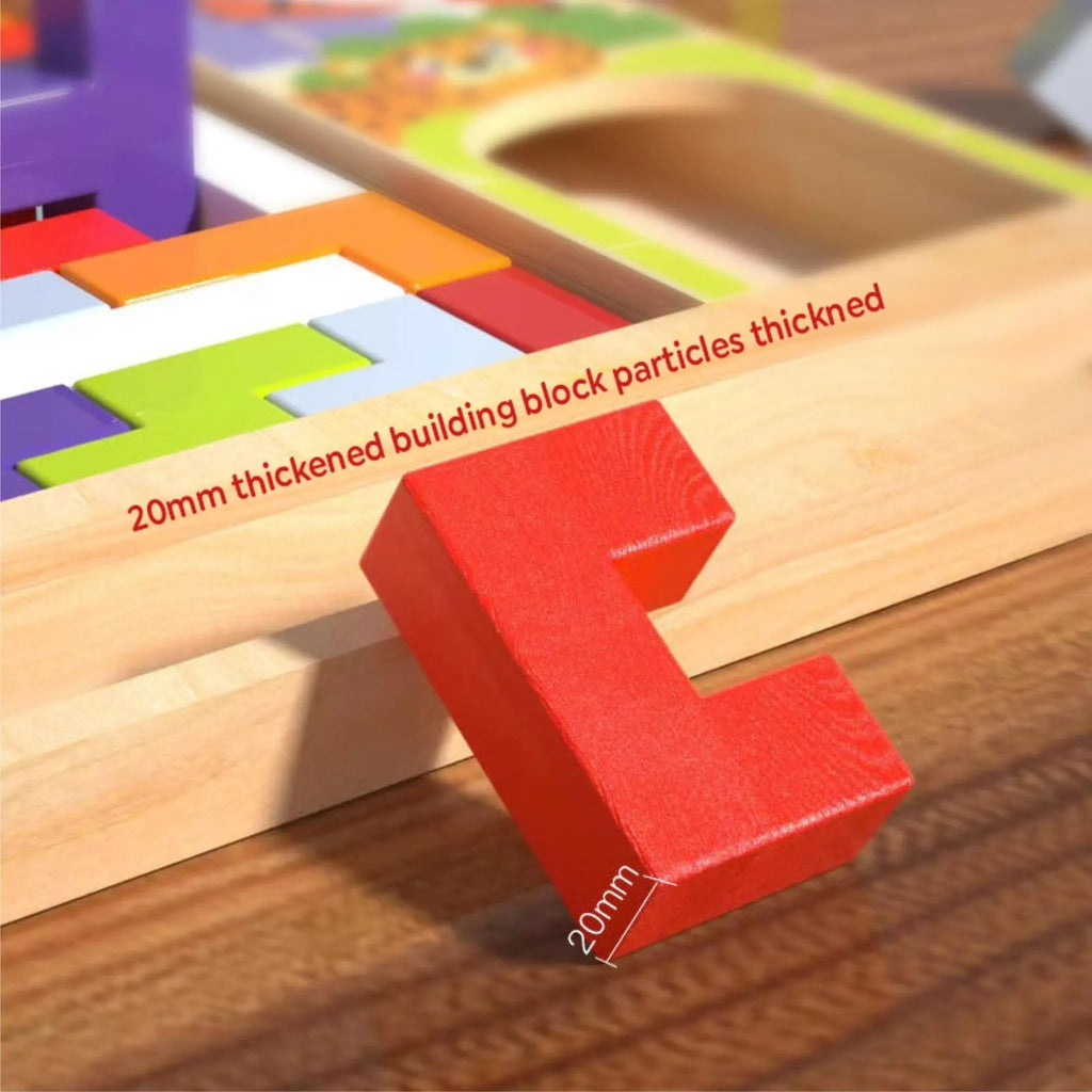 Wudly - 3 in 1 Tetris - Parent Child Edition Multifunctional Building Blocks, Tabletop Activities 3D Piecing Bricks Brain Teaser Smart Inspiration Game, Early Educational Toy for Kids 3+ Years, Set of 42 Blocks, Child Safe Certified, Multi colors - Naivri