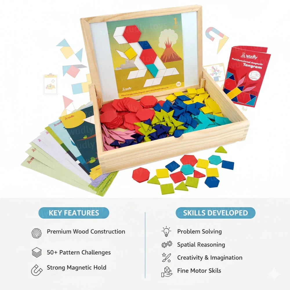 Wudly 3D Magnetic Tangram Puzzle - Naivri