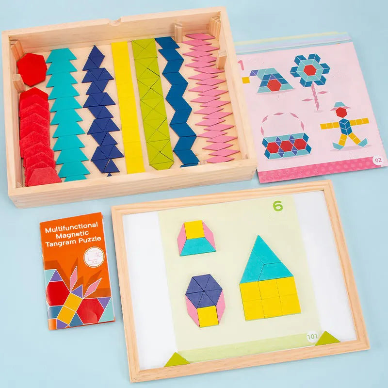 Wudly - 3D Magnetic Tangram Puzzle Set – Build, Solve, and Enjoy Hours of Fun - Naivri