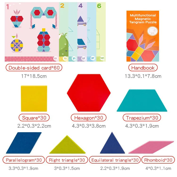 Wudly - 3D Magnetic Tangram Puzzle Set – Build, Solve, and Enjoy Hours of Fun - Naivri