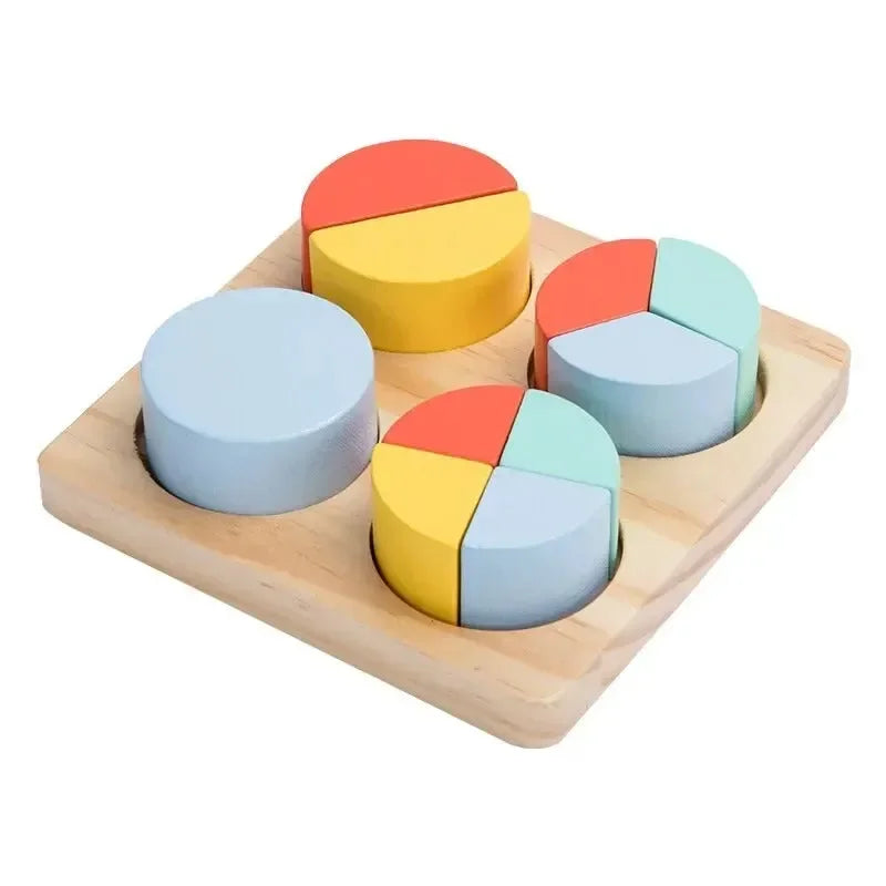 Wudly - 4 in 1 Shape Sorter Puzzle Block Wooden Educational Shape Sorting Puzzle Toy, Learning Shapes, Geometric Funny Square Interactive Early Educational Toys for 3+ Years Kids, Bright Colors Wooden Block, Child Safe Certified - Naivri