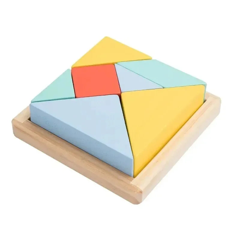Wudly - 4 in 1 Shape Sorter Puzzle Block Wooden Educational Shape Sorting Puzzle Toy, Learning Shapes, Geometric Funny Square Interactive Early Educational Toys for 3+ Years Kids, Bright Colors Wooden Block, Child Safe Certified - Naivri