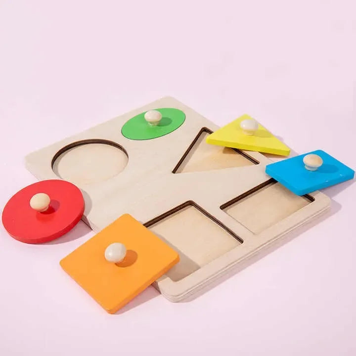 Wudly - Five Shape Knob Board Puzzle - Naivri