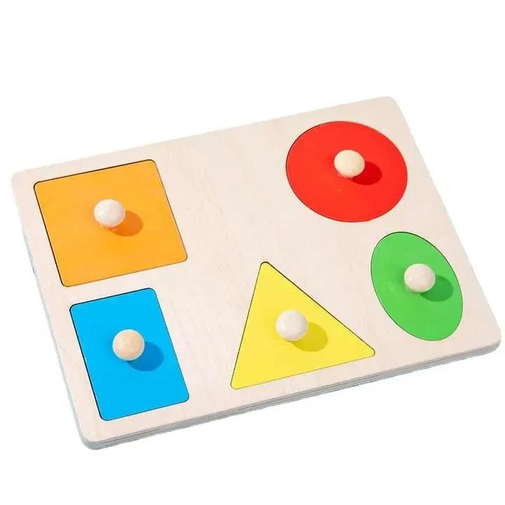 Wudly - Five Shape Knob Board Puzzle - Naivri