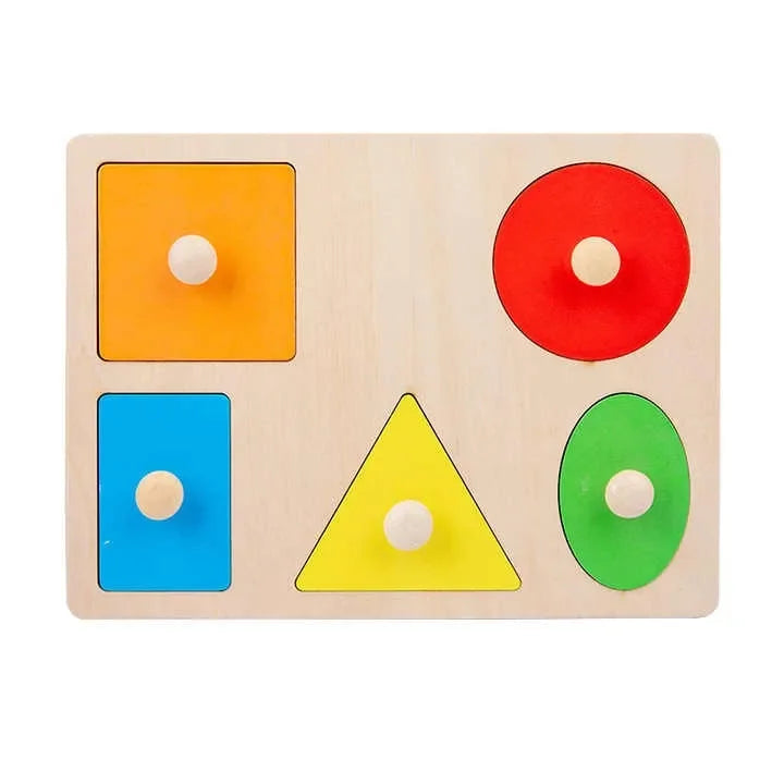 Wudly - Five Shape Knob Board Puzzle - Naivri