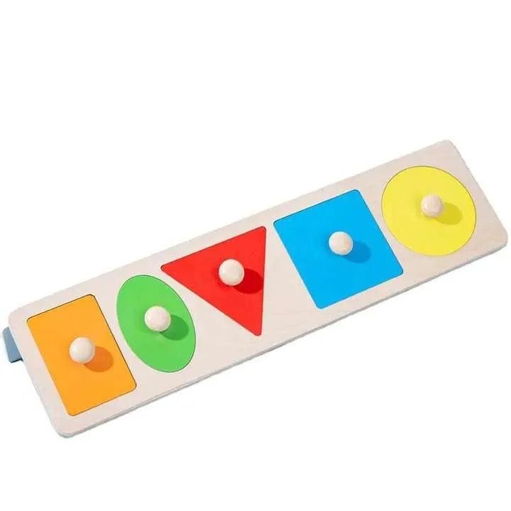 Wudly - Long Five Shape Knob Board Puzzle - Naivri
