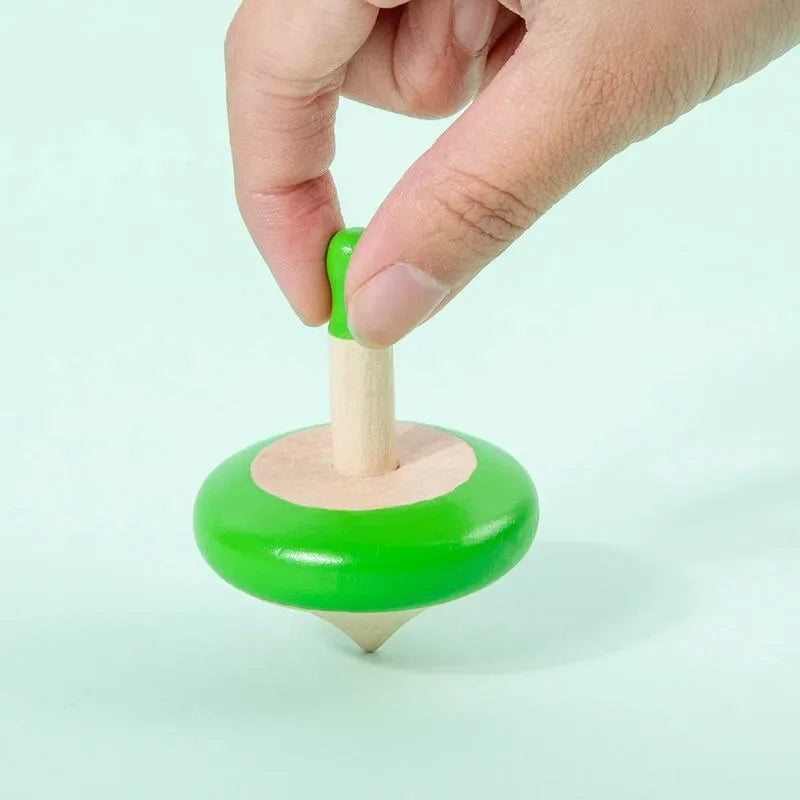 Wudly - Toys Wooden Spinning Top Toy Lattu Bhawra Lattoo Chakri Good Gift for Fun Games, Recreational & Therapeutic Use for Children, Adults & Seniors (Pack of 4)(Multi Colors ) Eco Friendly & Safe Non Toxic Colors - Naivri