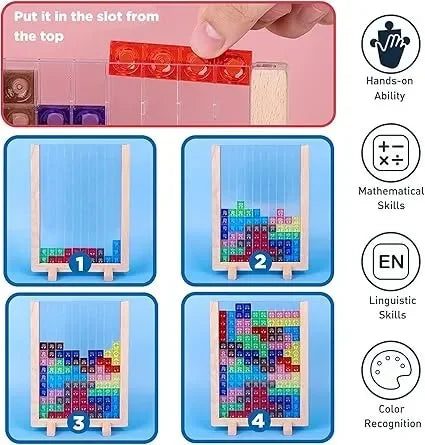 Wudly - Wooden 3D Creative Russian Desktop Game, Transparent Brain Toy, Montessori Puzzle Toy, IQ Puzzle, Tetris Puzzle Educational Toy for 3+ years Children, Multi Colors, Child Safe Certified - Naivri