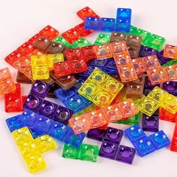 Wudly - Wooden 3D Creative Russian Desktop Game, Transparent Brain Toy, Montessori Puzzle Toy, IQ Puzzle, Tetris Puzzle Educational Toy for 3+ years Children, Multi Colors, Child Safe Certified - Naivri