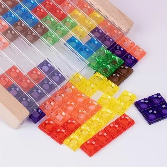 Wudly - Wooden 3D Creative Russian Desktop Game, Transparent Brain Toy, Montessori Puzzle Toy, IQ Puzzle, Tetris Puzzle Educational Toy for 3+ years Children, Multi Colors, Child Safe Certified - Naivri