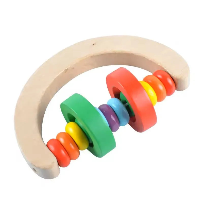 Wudly - Wooden Baby Rattles Teeth Wooden Music Instrument Shaker Set Toy for 12+ Months kids, (Pack of 4)(Multi Colors) Eco Friendly & Safe Non Toxic Colors - Naivri