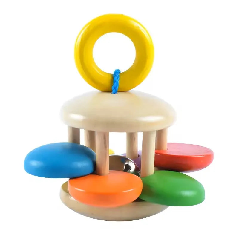 Wudly - Wooden Baby Rattles Teeth Wooden Music Instrument Shaker Set Toy for 12+ Months kids, (Pack of 4)(Multi Colors) Eco Friendly & Safe Non Toxic Colors - Naivri