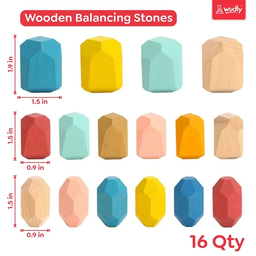 Wudly Wooden Balancing Stone For Kids - Naivri