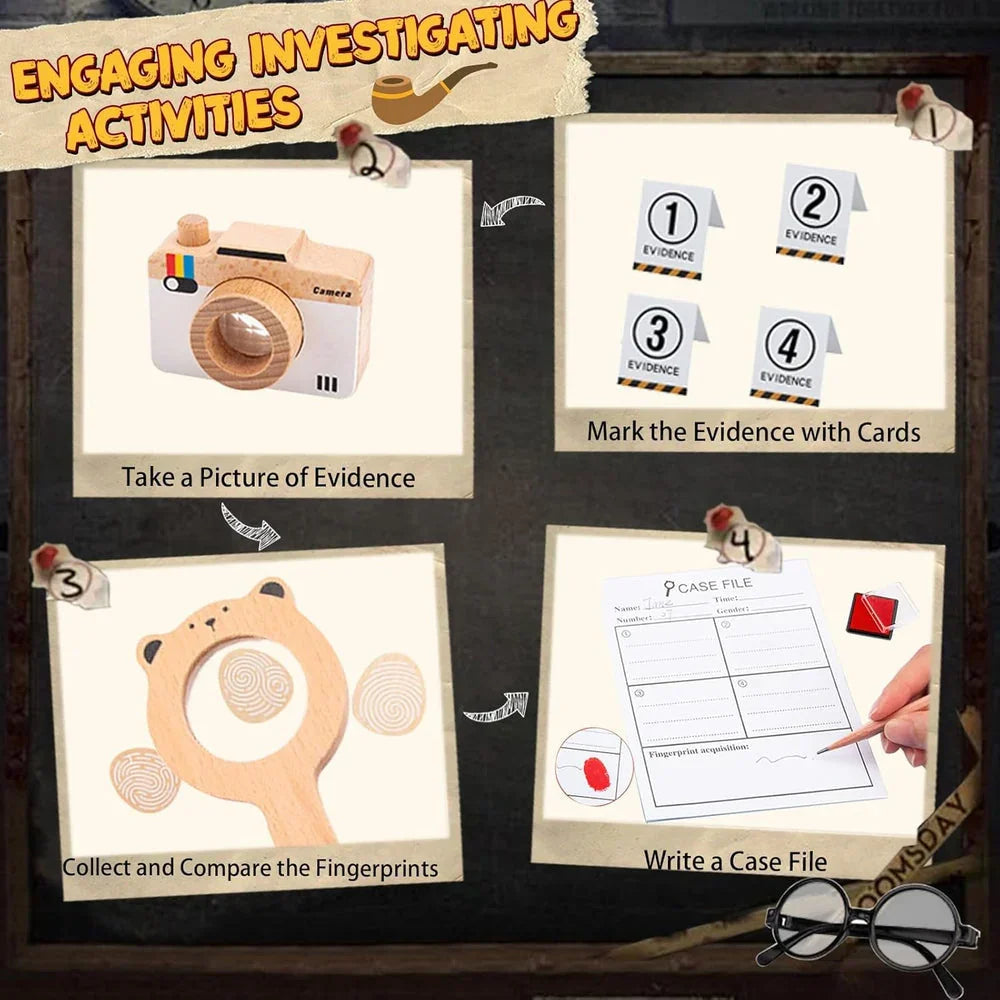 Wudly Wooden Detective Role Play Set - Naivri
