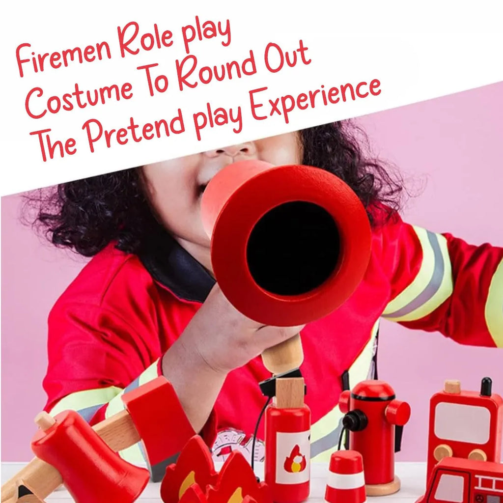 Wudly - Wooden Fire Fighter Set For Kids - Naivri