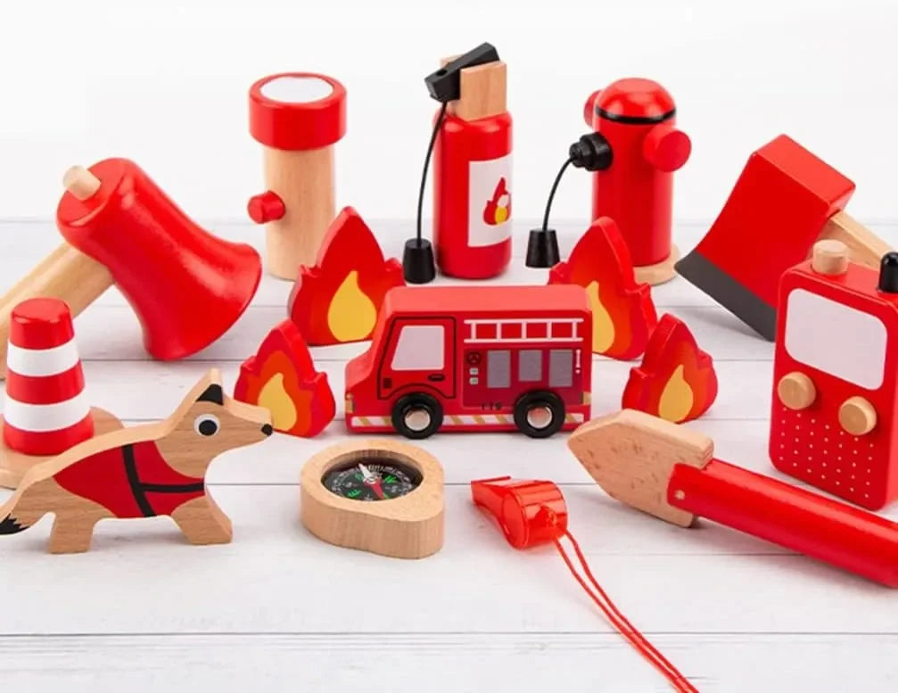 Wudly - Wooden Fire Fighter Set For Kids - Naivri