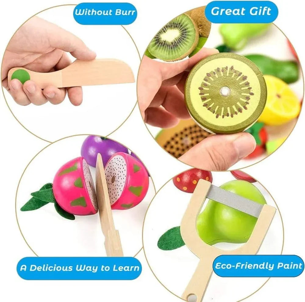 Wudly Wooden Magnetic Cutting Fruit - Naivri