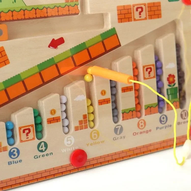 Wudly Wooden Magnetic Maze Board, Super Mario Theme, Educational Marble Labyrinth Puzzle Game - Naivri