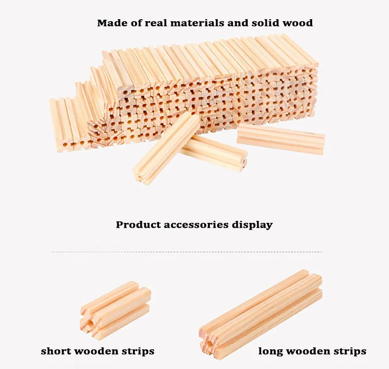 WUDLY Wooden Master of Architectre Building Blocks Toy Set, Educational Construction Toy - Naivri