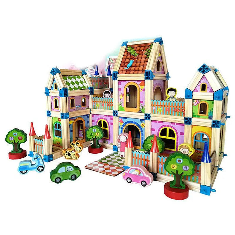 WUDLY Wooden Master of Architectre Building Blocks Toy Set, Educational Construction Toy - Naivri