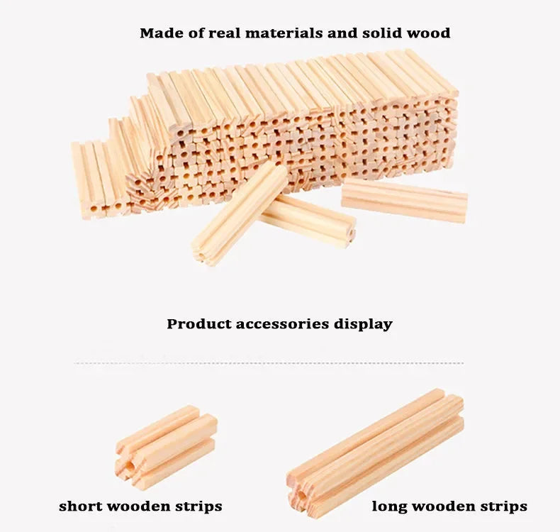 WUDLY Wooden Master of Architectre Building Blocks Toy Set, Educational Construction Toy - Naivri