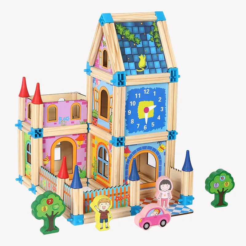 WUDLY Wooden Master of Architectre Building Blocks Toy Set, Educational Construction Toy - Naivri