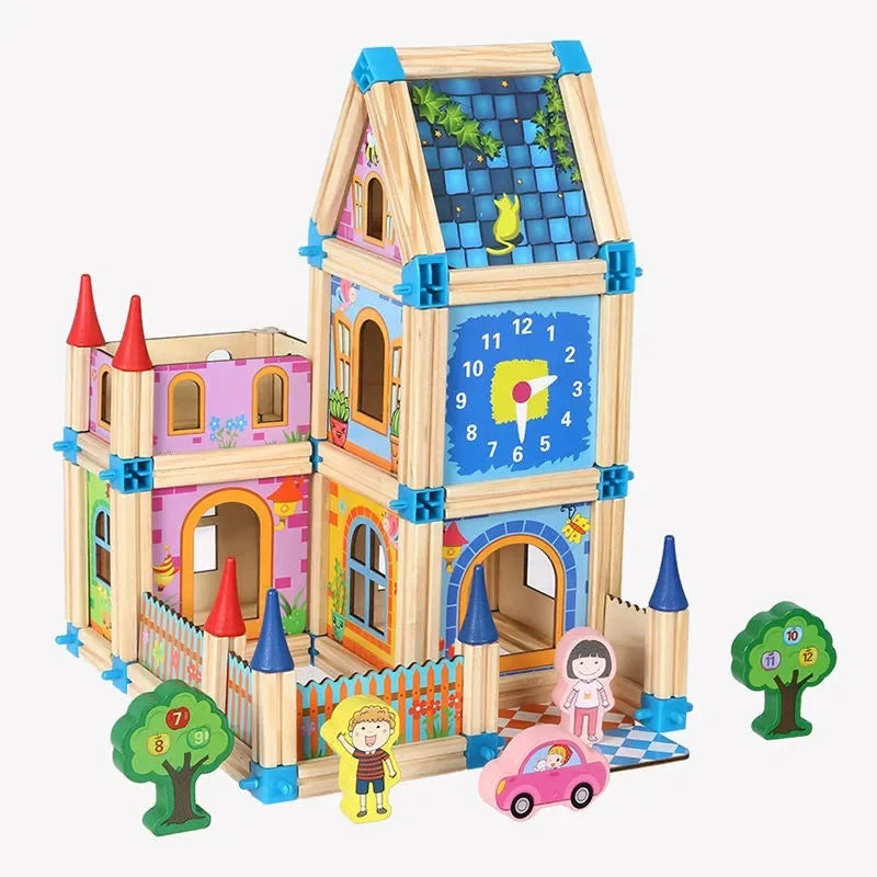 WUDLY Wooden Master of Architectre Building Blocks Toy Set, Educational Construction Toy - Naivri
