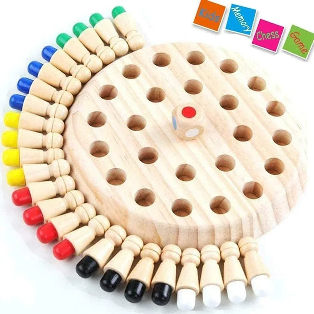 Wudly Wooden Memory Chess Game for Kids | Fun Indoor Board Game for 5-10 Years | Mind Logic Memory Match Stick Game | Brain Booster Toy for Boys & Girls | Kids Board Games 7+ Years - Naivri