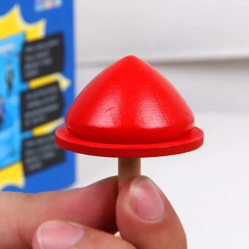 Wudly Wooden Spinning Top- 4 Pieces - Naivri