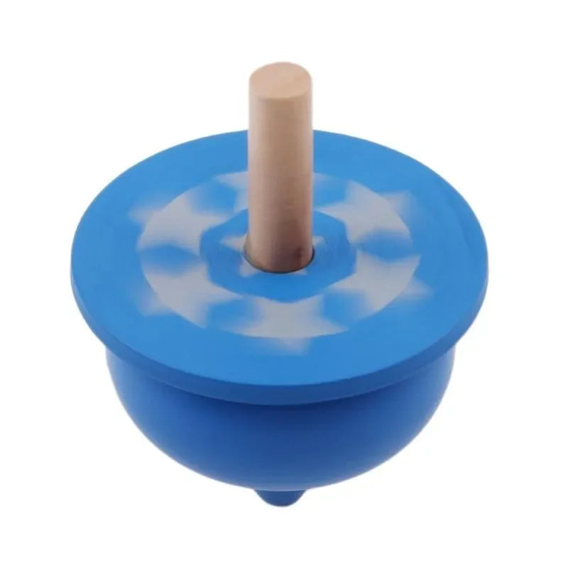 Wudly Wooden Spinning Top Toy with Intricate Patterns – Durable, Colorful, and Mesmerizing for Kids and Adults - 4 Pieces - Naivri