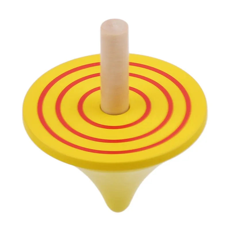 Wudly Wooden Spinning Top Toy with Intricate Patterns – Durable, Colorful, and Mesmerizing for Kids and Adults - 4 Pieces - Naivri