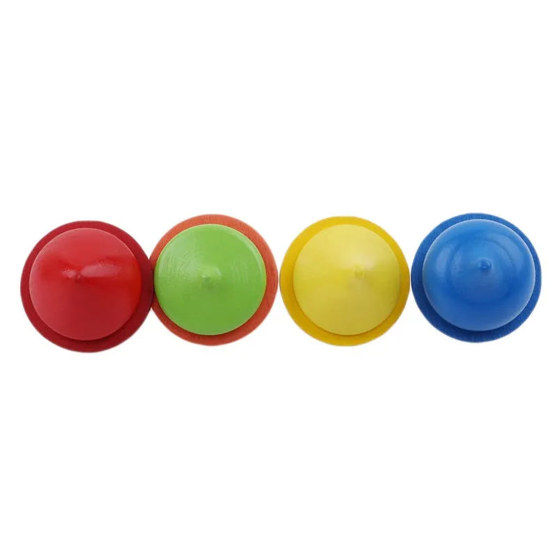 Wudly Wooden Spinning Top Toy with Intricate Patterns – Durable, Colorful, and Mesmerizing for Kids and Adults - 4 Pieces - Naivri