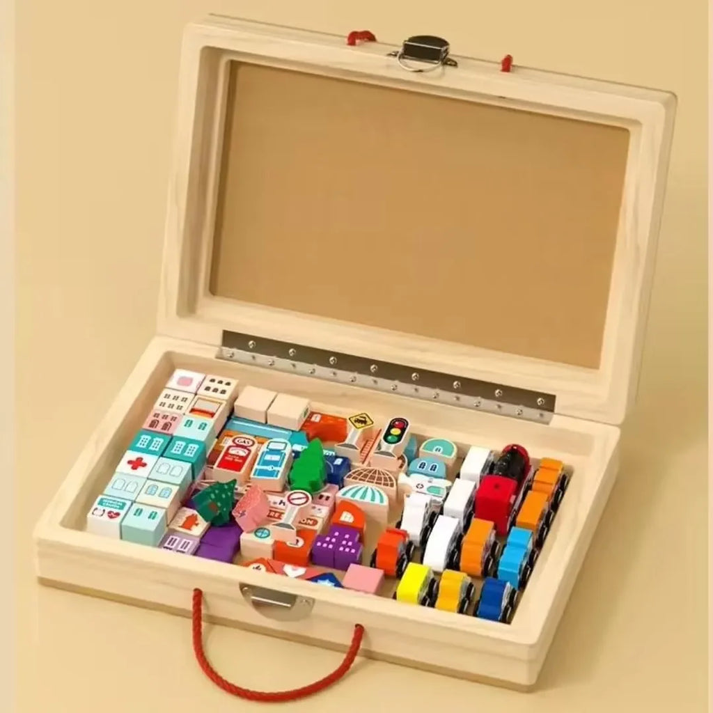 Wudly Wooden Train Set Building Blocks - Naivri