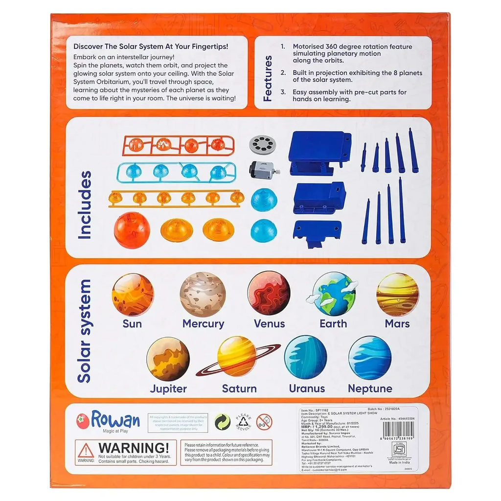 Youreka Planet Motion Model Kit – DIY Solar System Science Set for Kids (8Y+) - Naivri