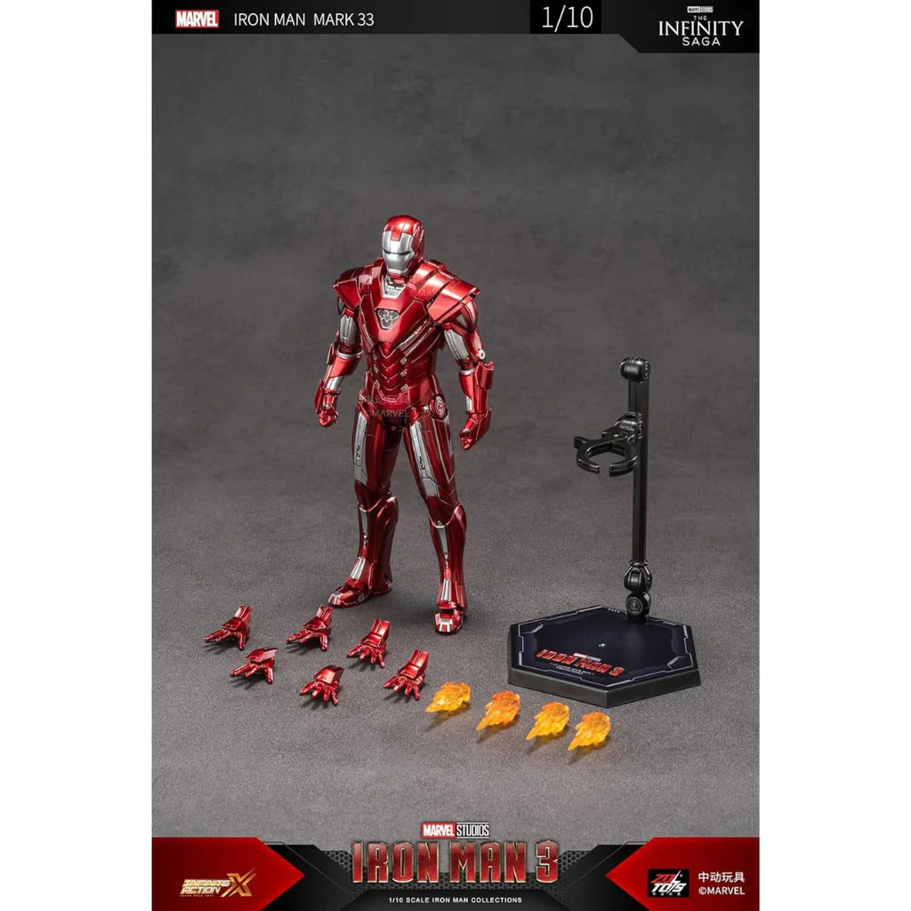 ZD Toys Marvel Iron Man MK33 Enhanced Energy Suit Figure – Premium 1/10 Scale Collectible for Ages 15+ - Naivri