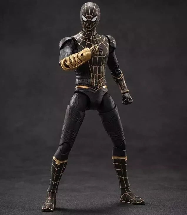 Zd Toys Spider-Man No Way Home Black and Gold Suit Action Figure – Ages 14+ - Naivri