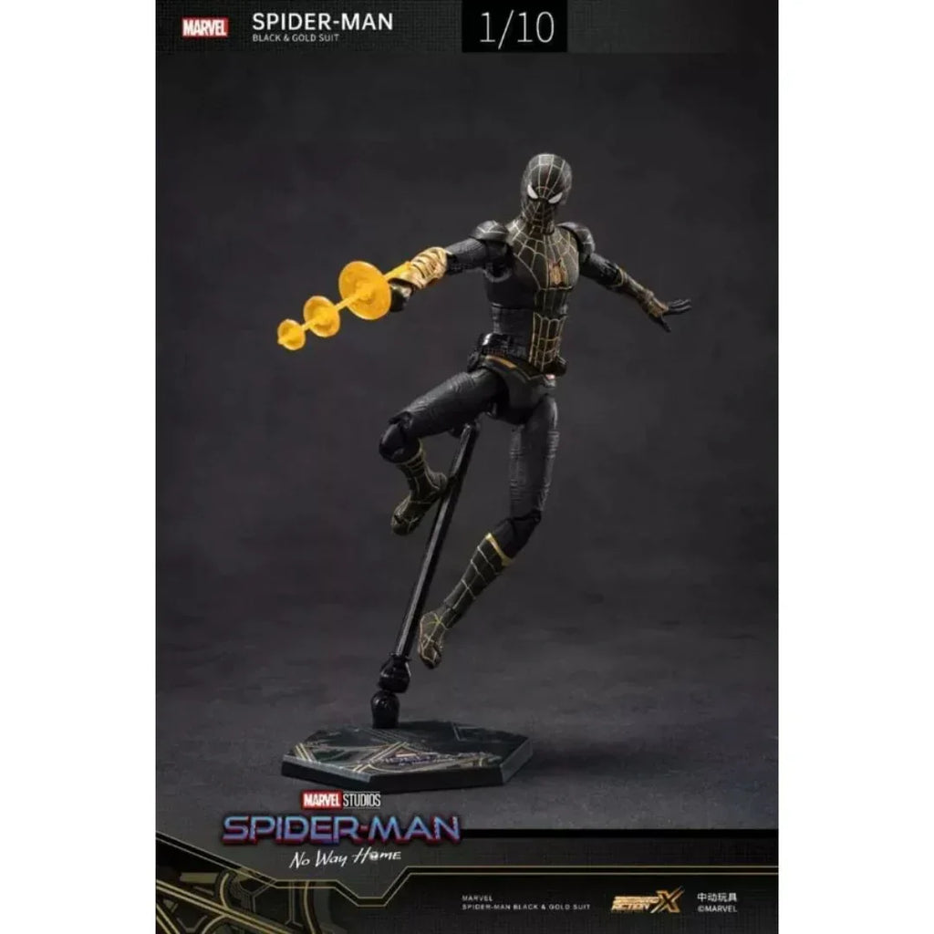 Zd Toys Spider-Man No Way Home Black and Gold Suit Action Figure – Ages 14+ - Naivri