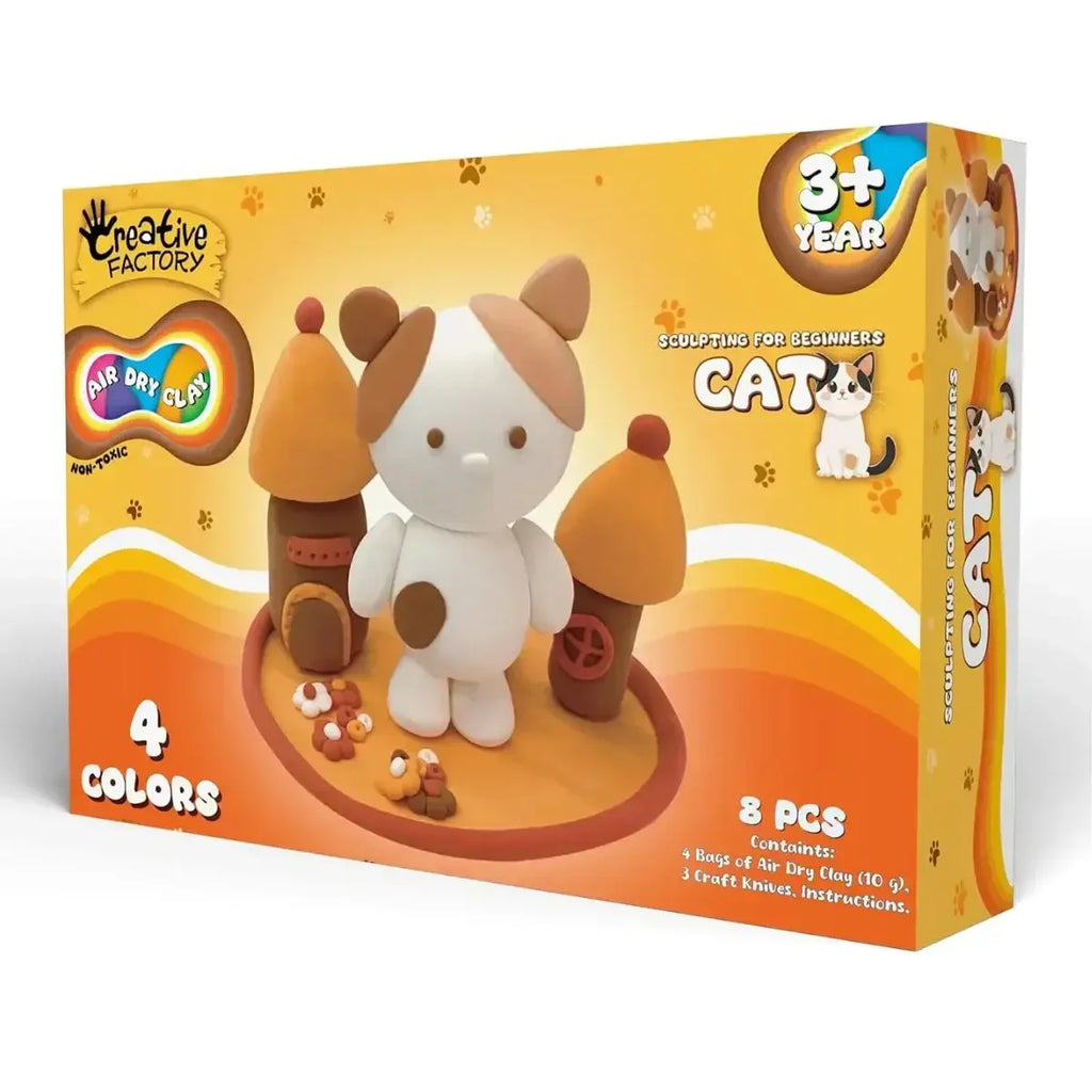 Zephyr Creative Factory Air Dry Clay Cat Kit for Kids – Non-Toxic Sculpting Set - Naivri