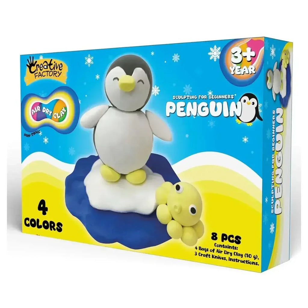 Zephyr Creative Factory Air Dry Clay Penguin Kit for Kids – Non-Toxic Sculpting Set - Naivri