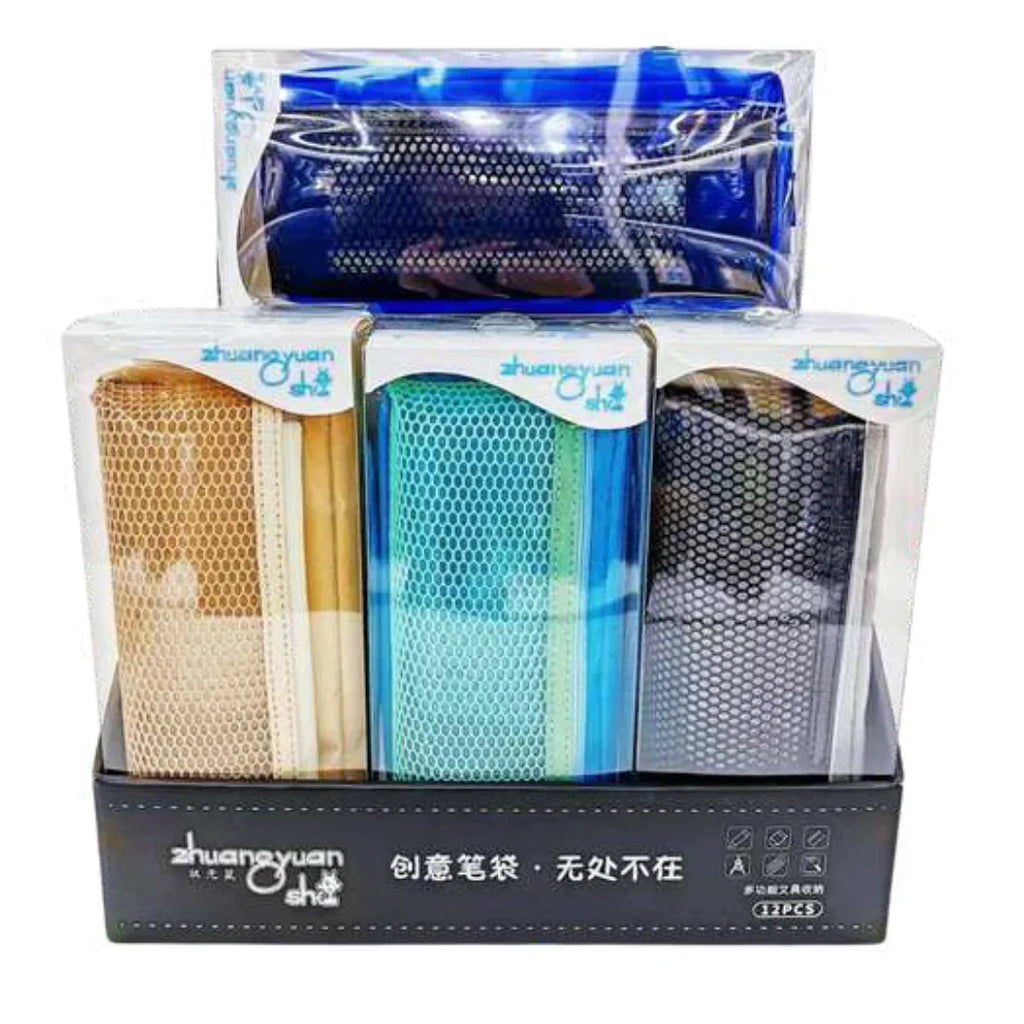 Zhuangyuan Mesh Zip Pencil Case – Stylish Stationery Organizer for Kids (3Y+) - Naivri