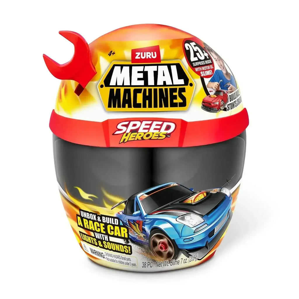 Zuru Metal Machines Speed Heroes – Customizable Race Car Set with Lights, Sounds & Surprises (Assorted) - Naivri