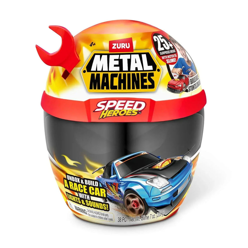 Zuru Metal Machines Speed Heroes – Customizable Race Car Set with Lights, Sounds & Surprises (Assorted) - Naivri