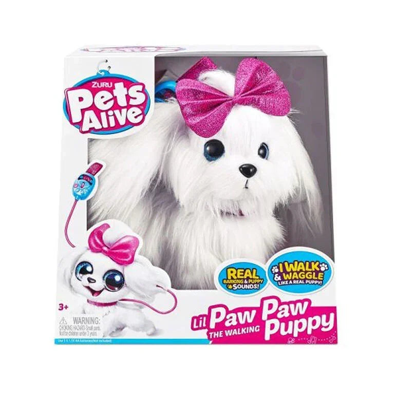 Zuru Pets Alive Lil' Paw Paw – Interactive Plush Puppy Toy - Naivri