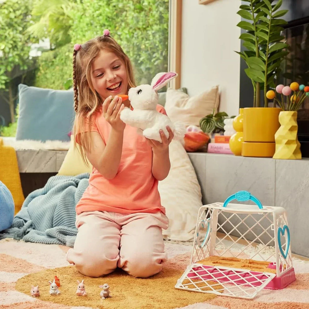 Zuru Pets Alive Mama Bunny & Baby Surprise Series 1 - Interactive Plush Toy with Sounds & Hidden Babies - Naivri