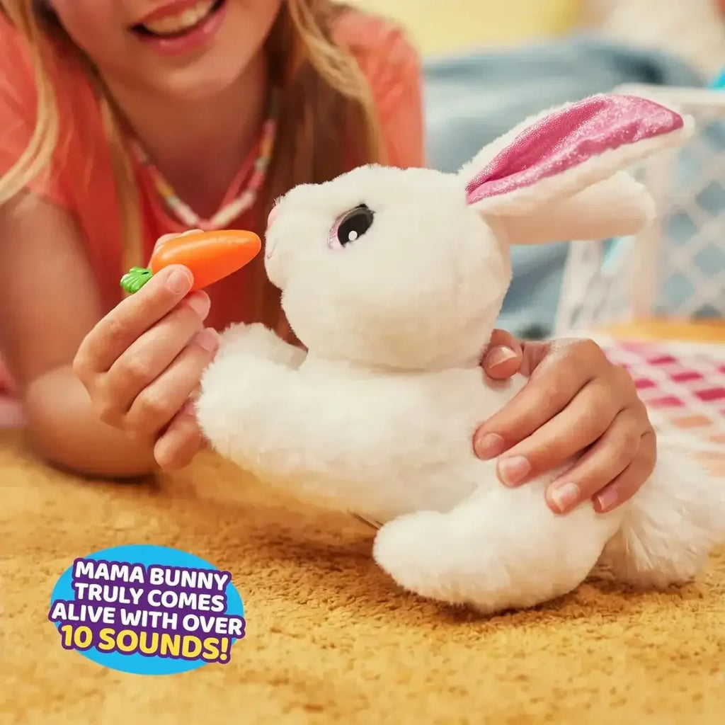 Zuru Pets Alive Mama Bunny & Baby Surprise Series 1 - Interactive Plush Toy with Sounds & Hidden Babies - Naivri